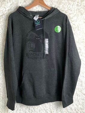 WINCHESTER MYSTERY HOUSE WOMEN'S GRAPHIC GLOW IN THE DARK PULLOVER HOODIE~SIZE M